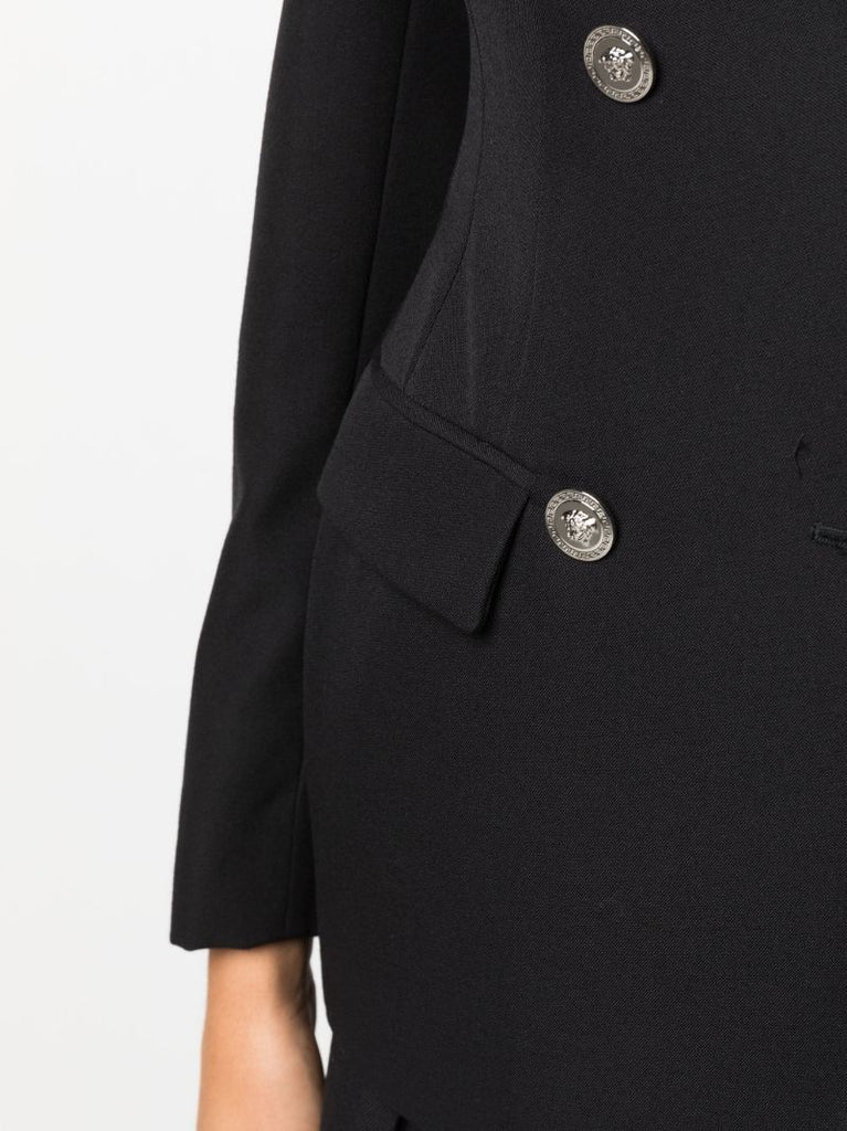 Black Double Breasted Wool Blazer