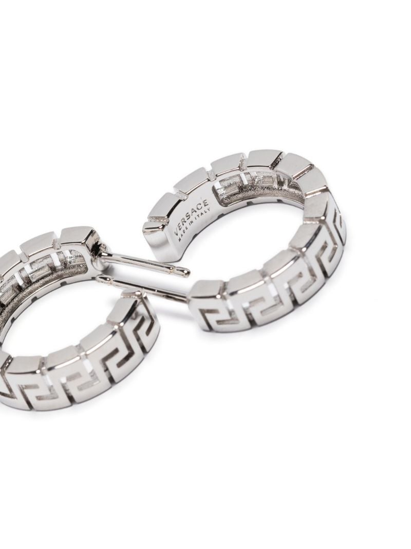 Silver Greca Hoop Earrings