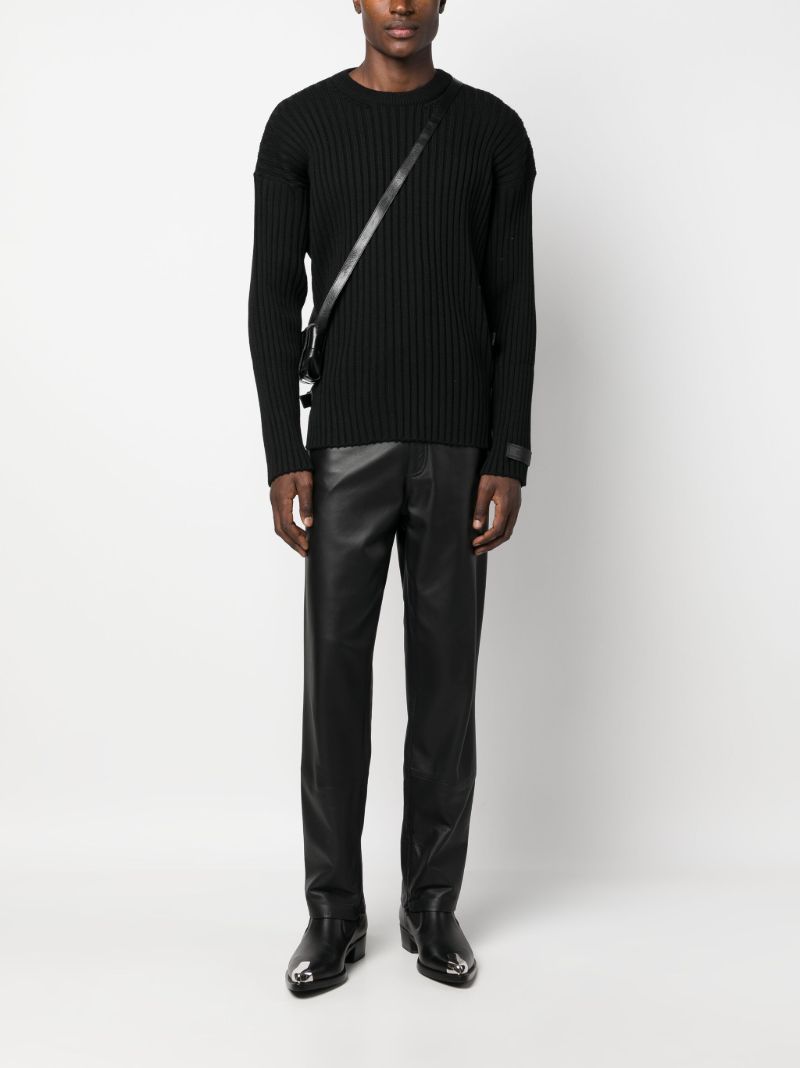 Black Buckle-detail Wool Sweater