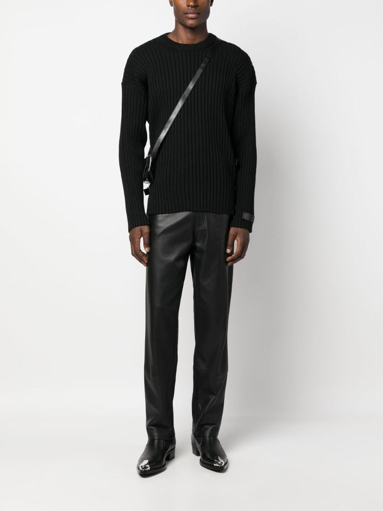 Black Buckle-detail Wool Sweater