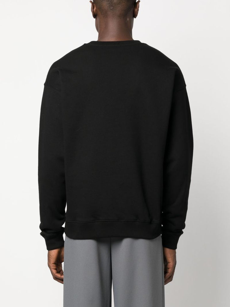 Black Versace Film Titles-print Cotton Sweatshirt