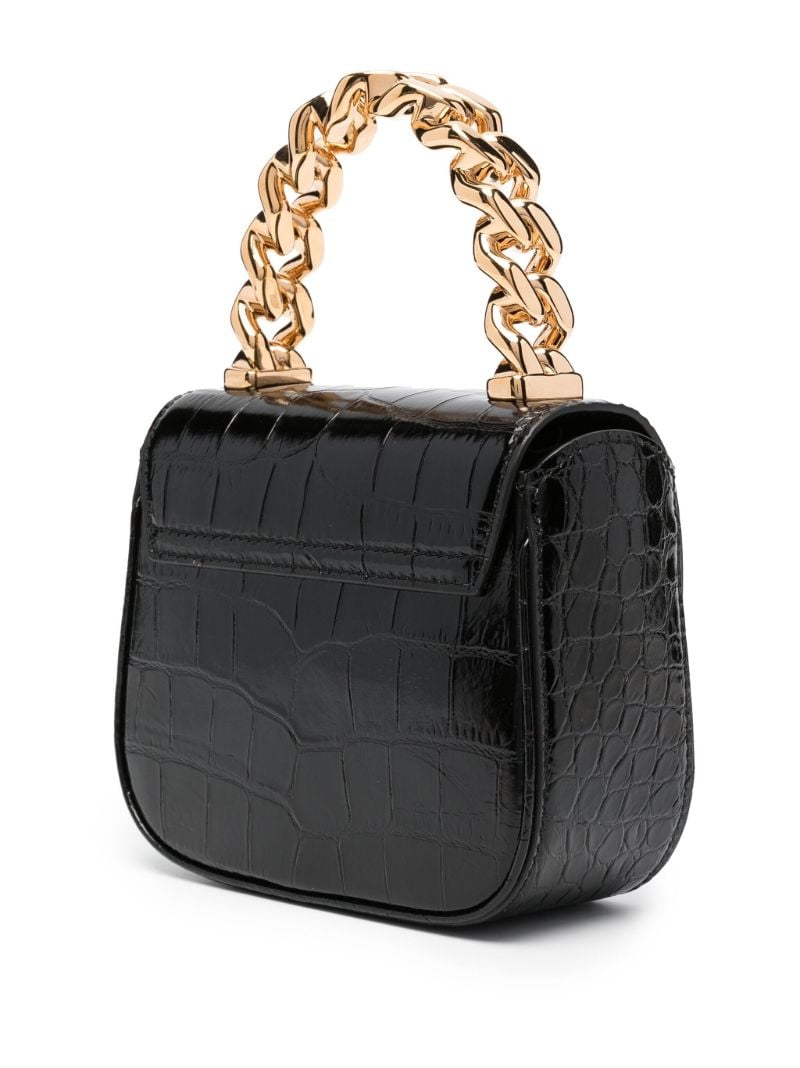 Black La Medusa Leather Tote Bag