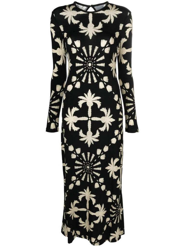 Black Garden Warrior Maxi Dress