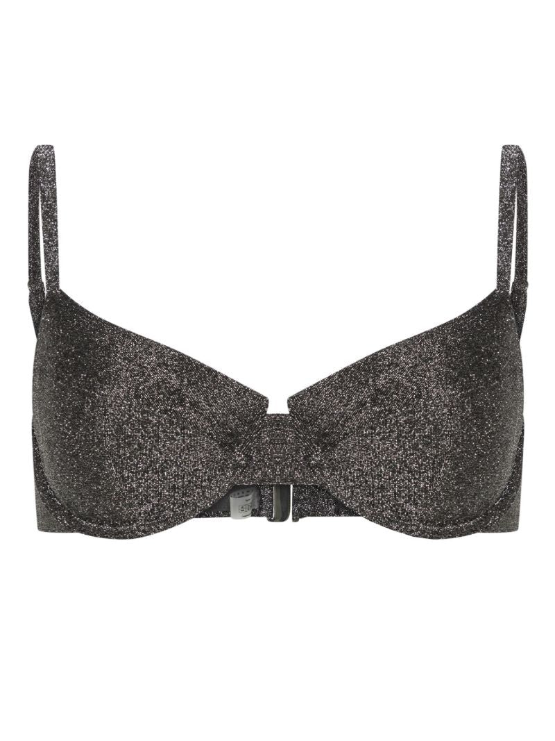 Silver the Base Glitter Bikini Top