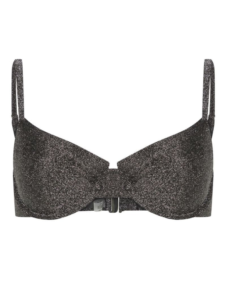 Silver the Base Glitter Bikini Top