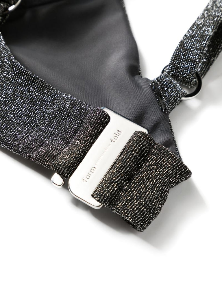 Silver the Base Glitter Bikini Top