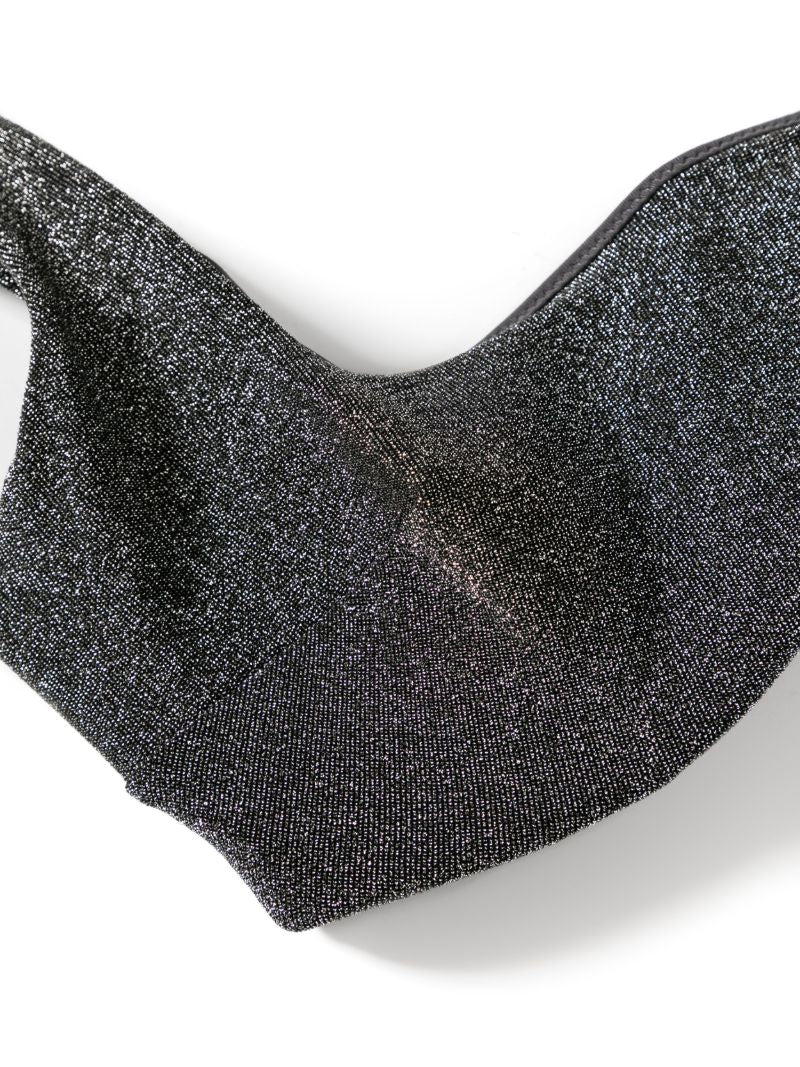 Grey Square Neck Lurex Bikini Top