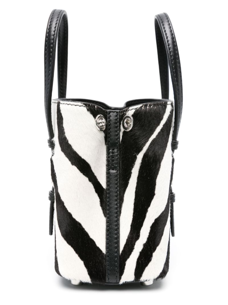 Black Mina 16 Zebra-print Tote Bag