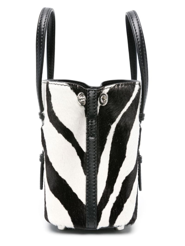 Black Mina 16 Zebra-print Tote Bag