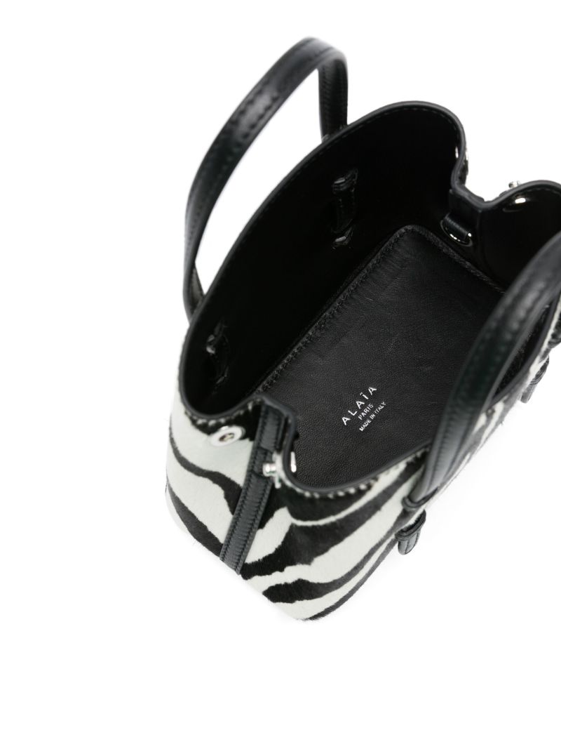 Black Mina 16 Zebra-print Tote Bag