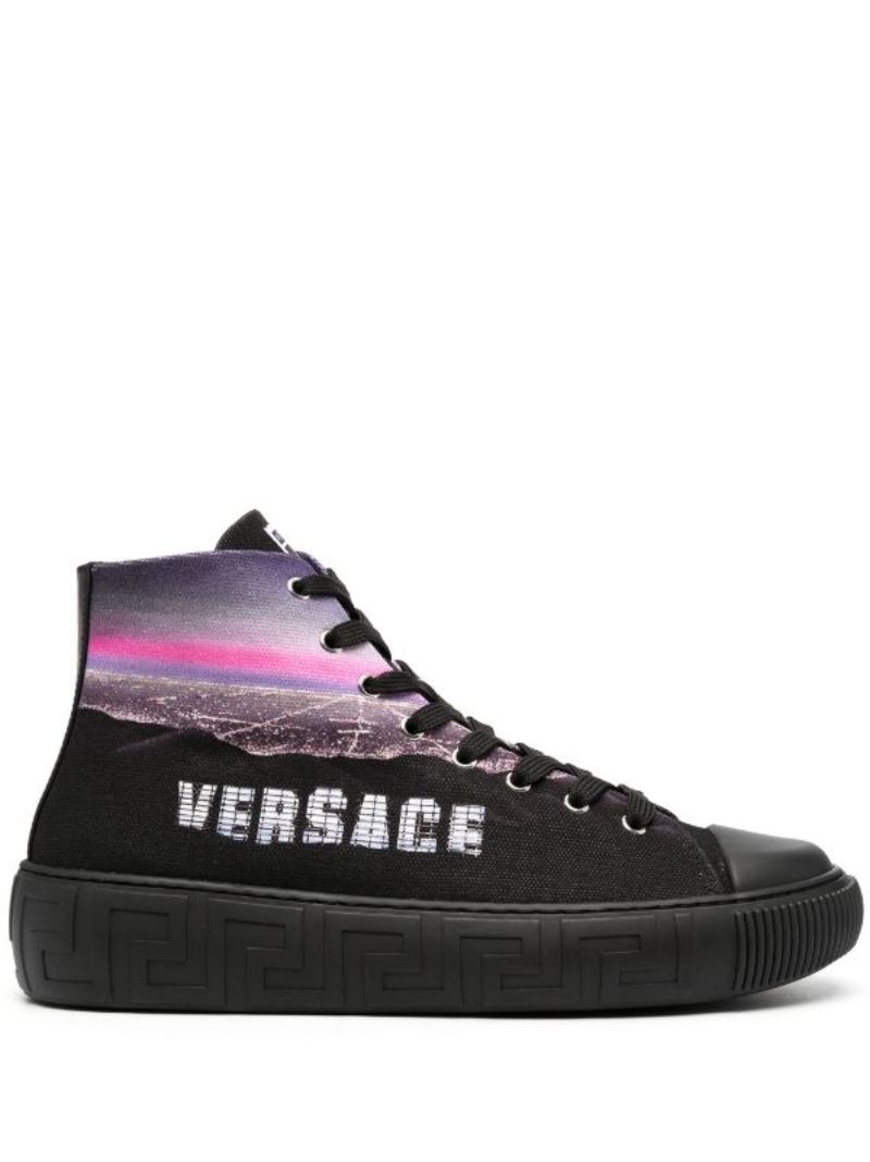 Black Versace Hills Greca Sneakers