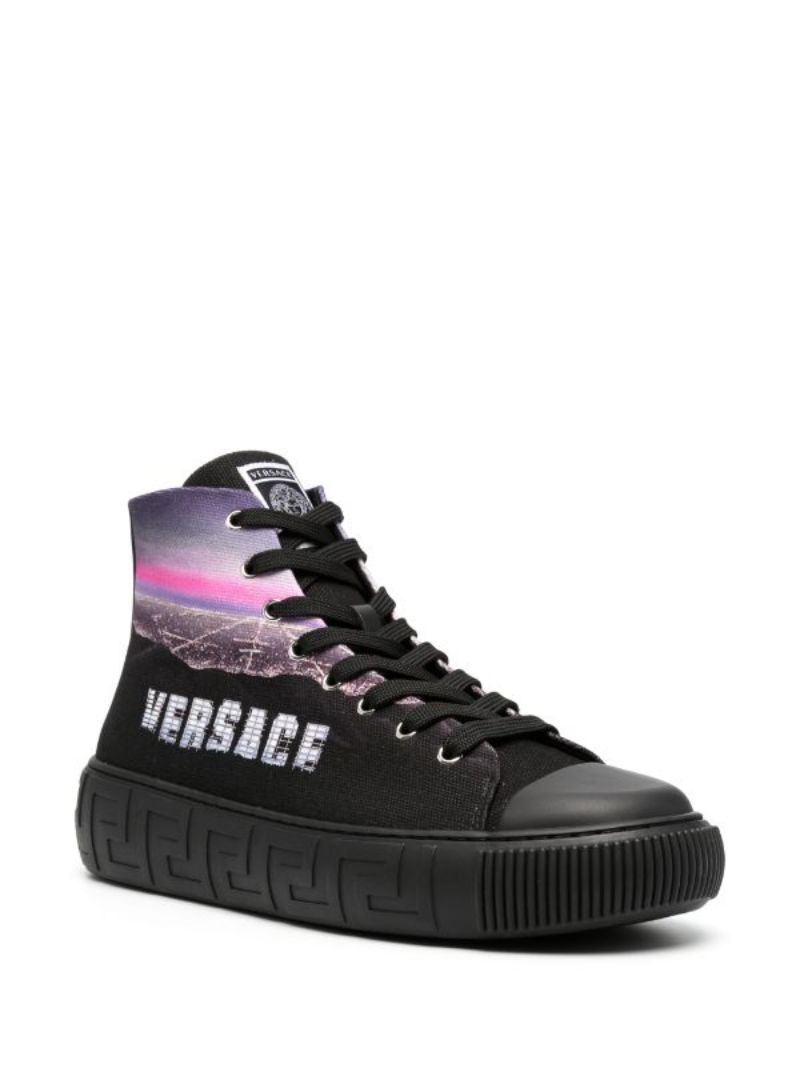 Black Versace Hills Greca Sneakers