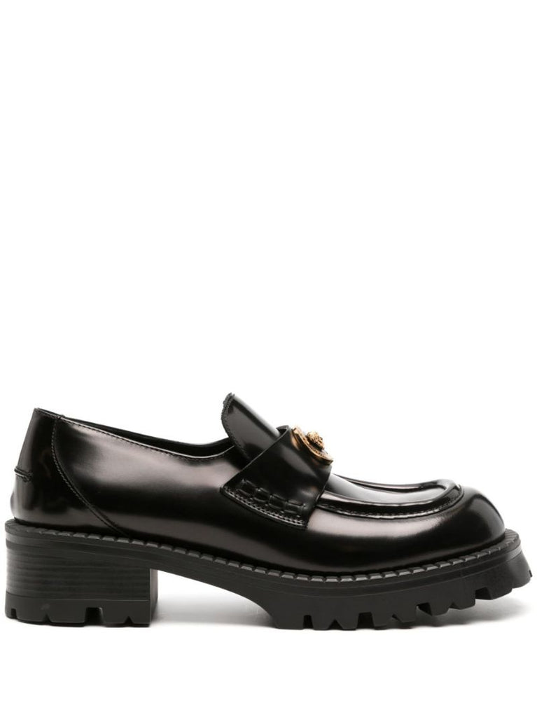 Black Vagabond Platform Leather Loafers