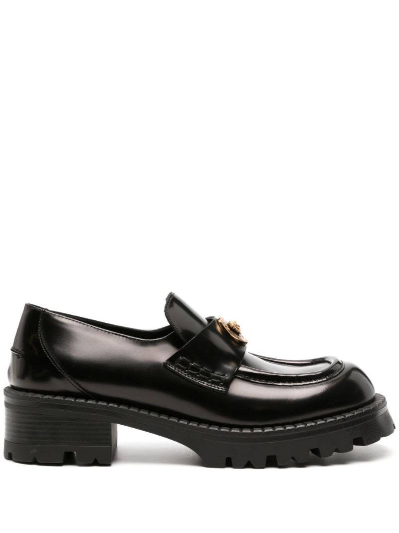 Black Vagabond Platform Leather Loafers