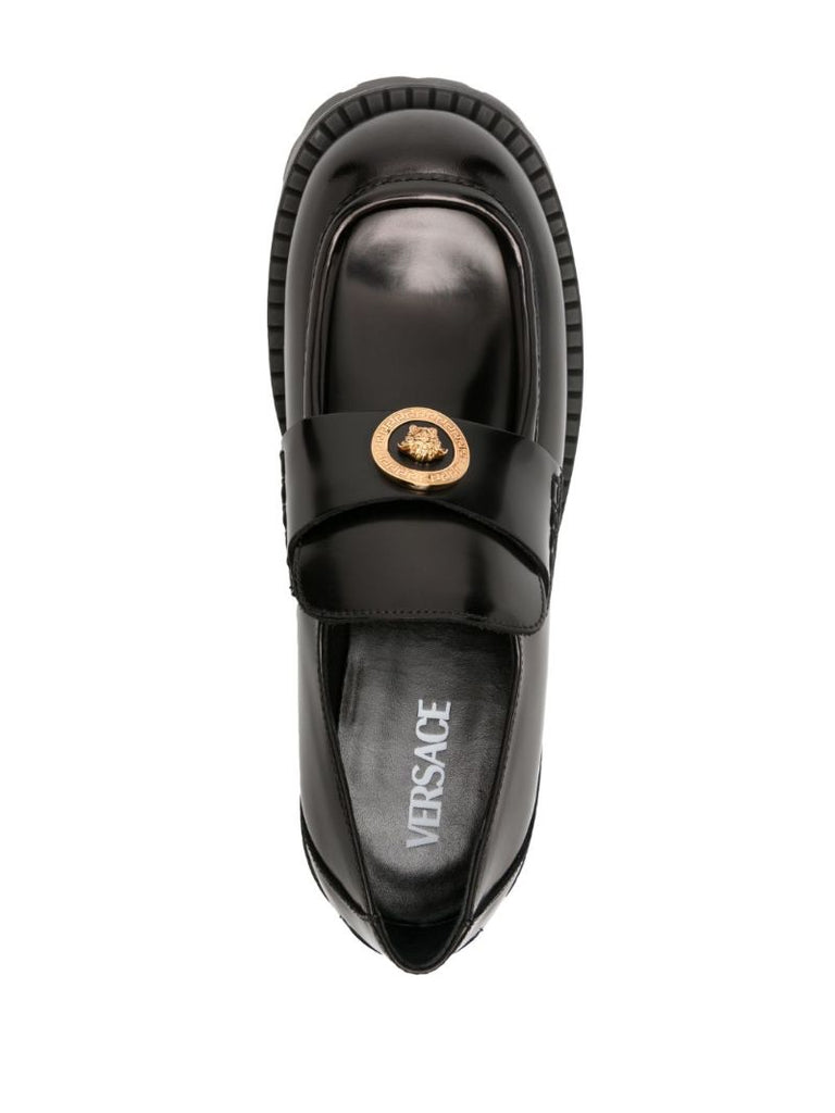 Black Vagabond Platform Leather Loafers