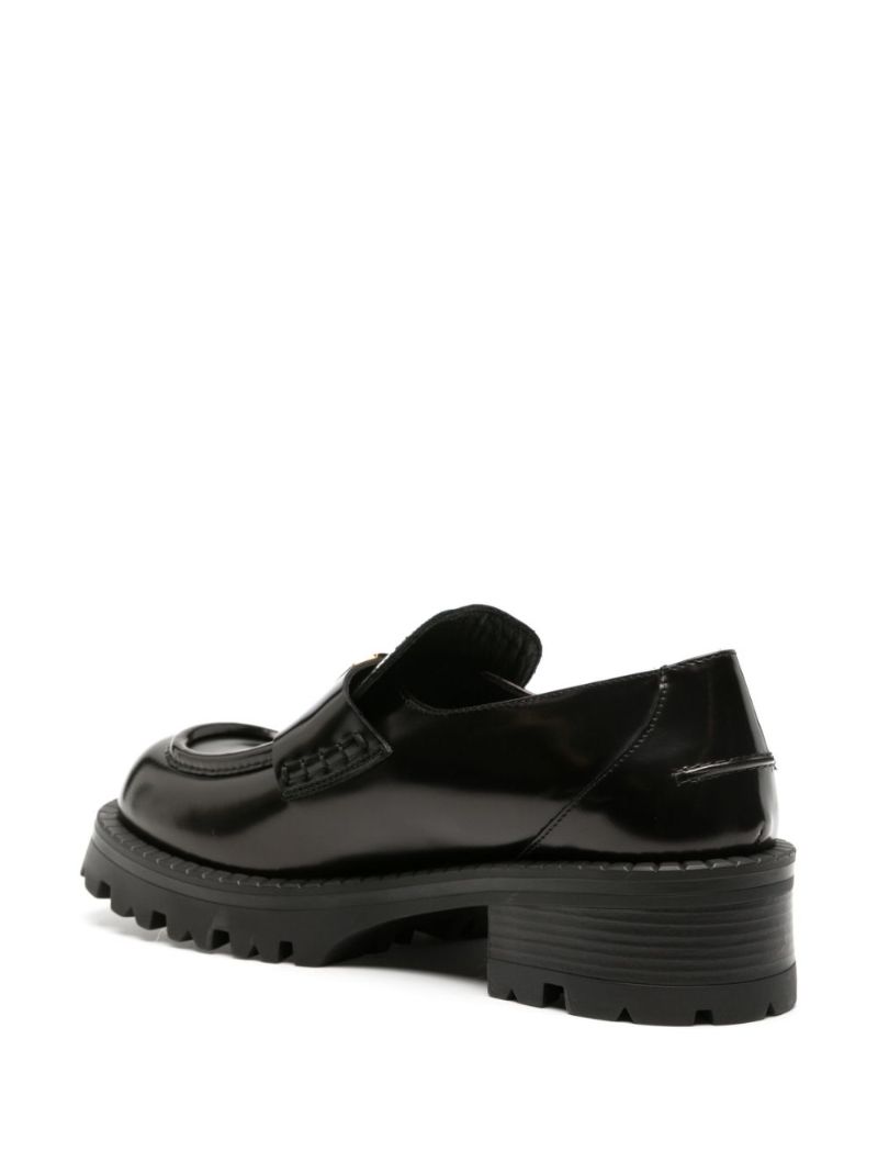 Black Vagabond Platform Leather Loafers