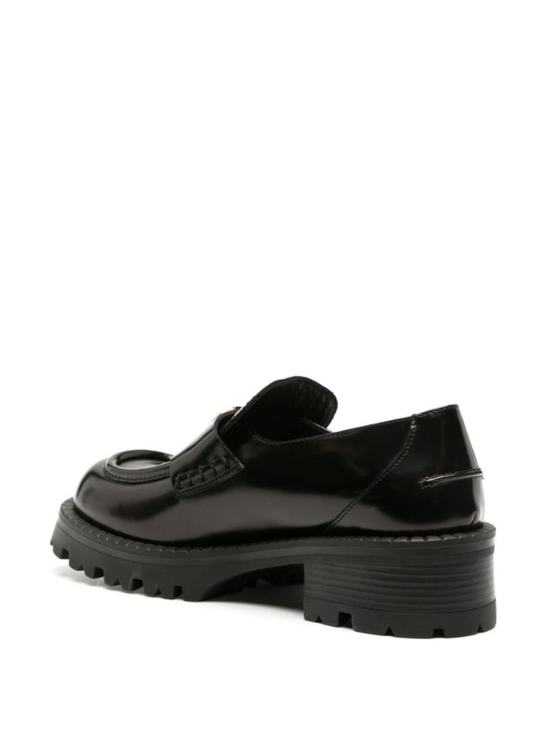 Black Vagabond Platform Leather Loafers