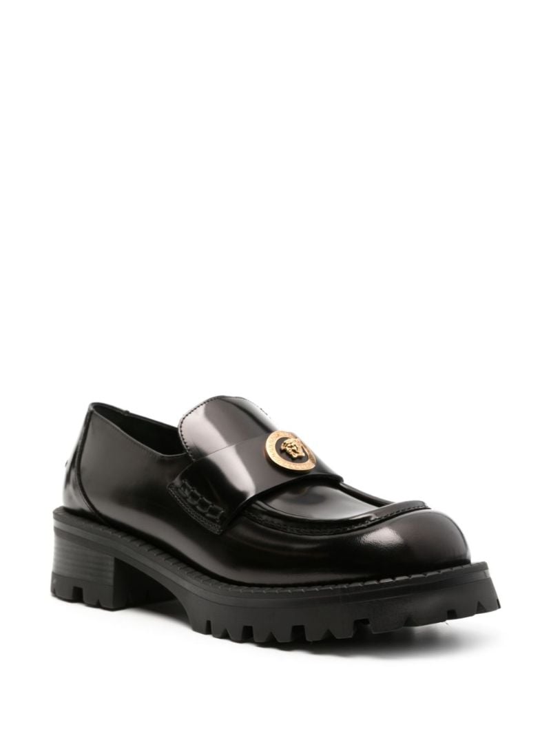 Black Vagabond Platform Leather Loafers