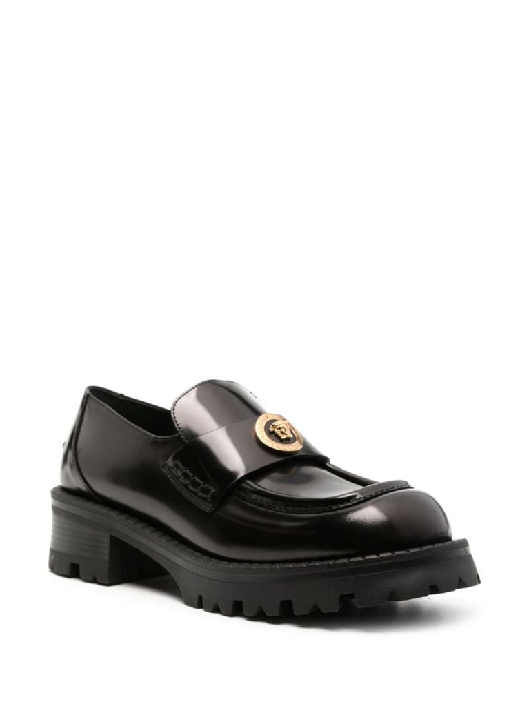 Black Vagabond Platform Leather Loafers