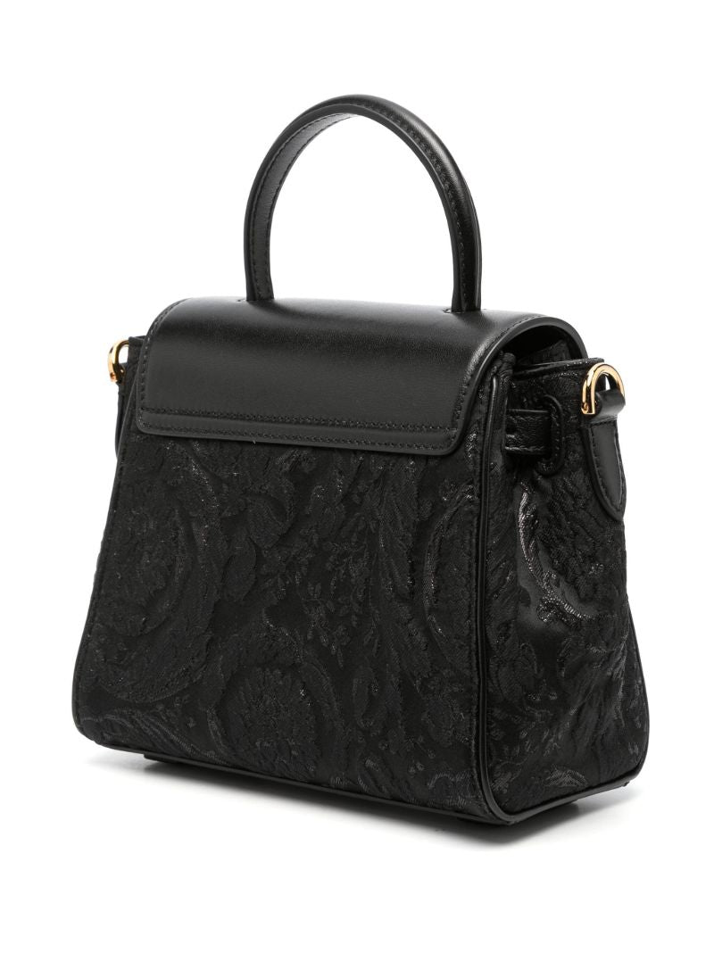 Black La Medusa Leather Tote Bag