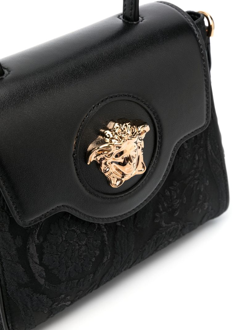 Black La Medusa Leather Tote Bag