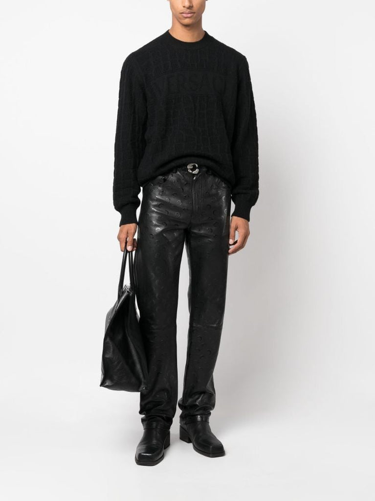 Black Crocodile Wool Sweater