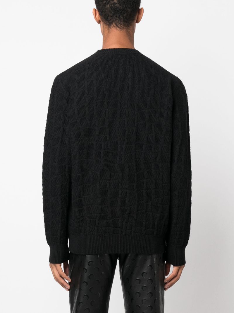 Black Crocodile Wool Sweater