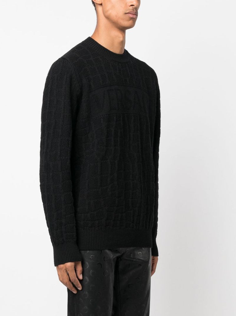 Black Crocodile Wool Sweater