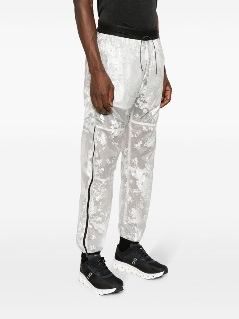 White Abstract-pattern Track Pants