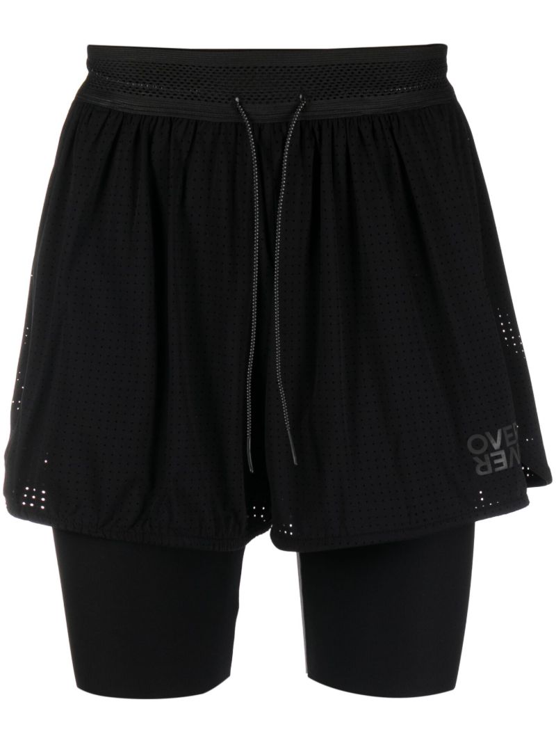 Black Double-layer Running Shorts