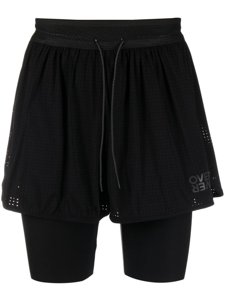 Black Double-layer Running Shorts