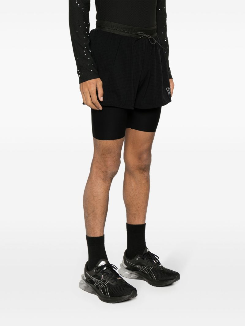 Black Double-layer Running Shorts