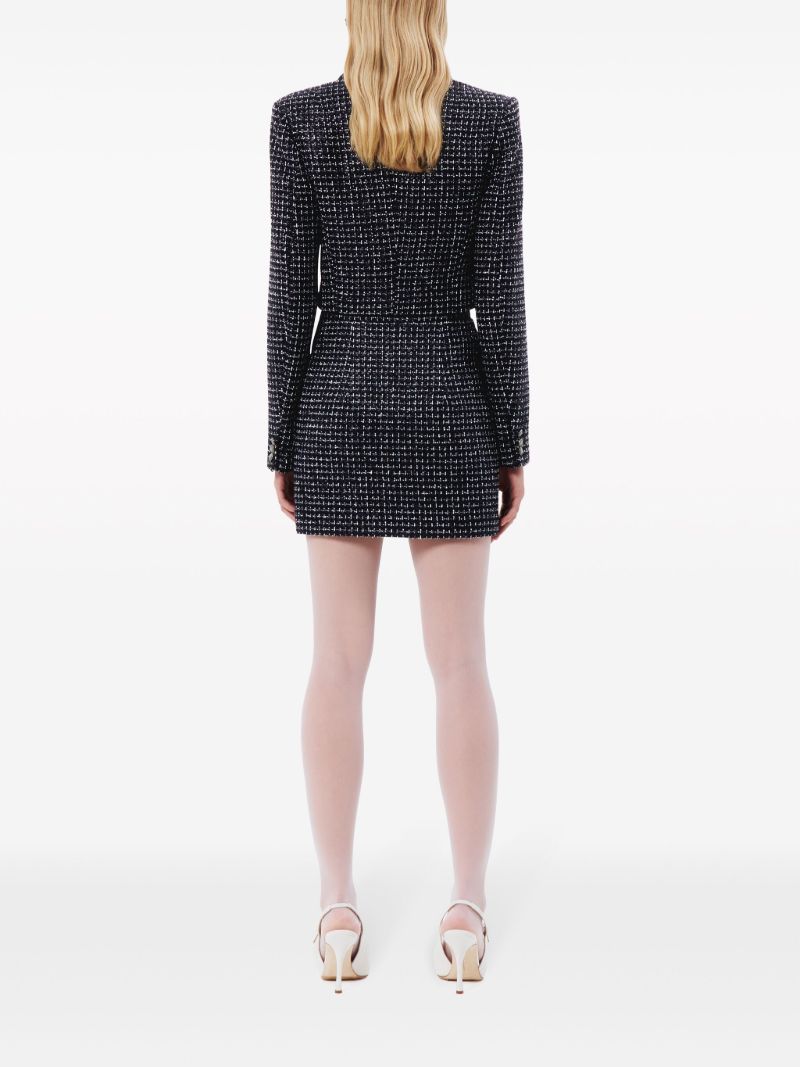 Blue Cropped Tweed Blazer