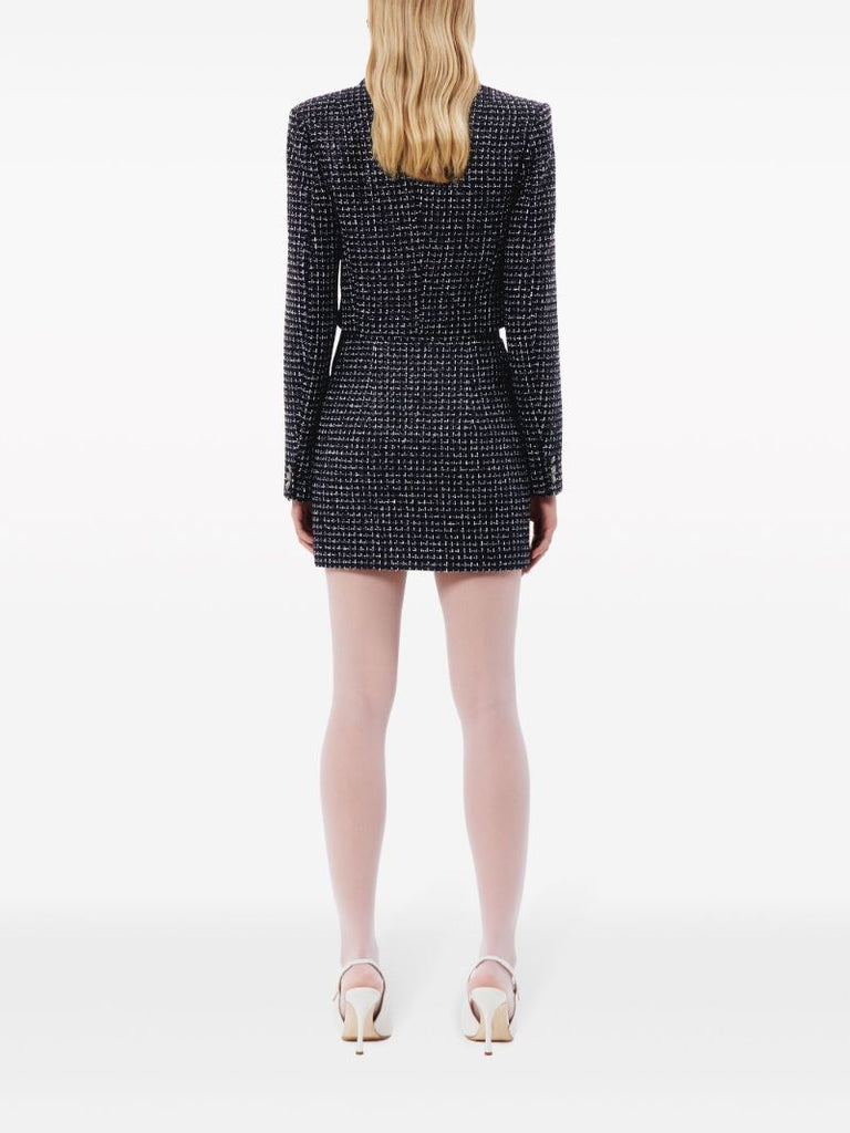 Blue Cropped Tweed Blazer