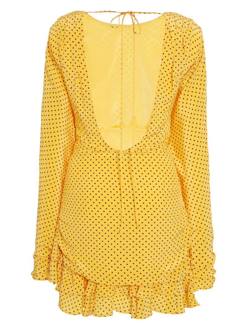 Yellow Polka Dot Silk Dress
