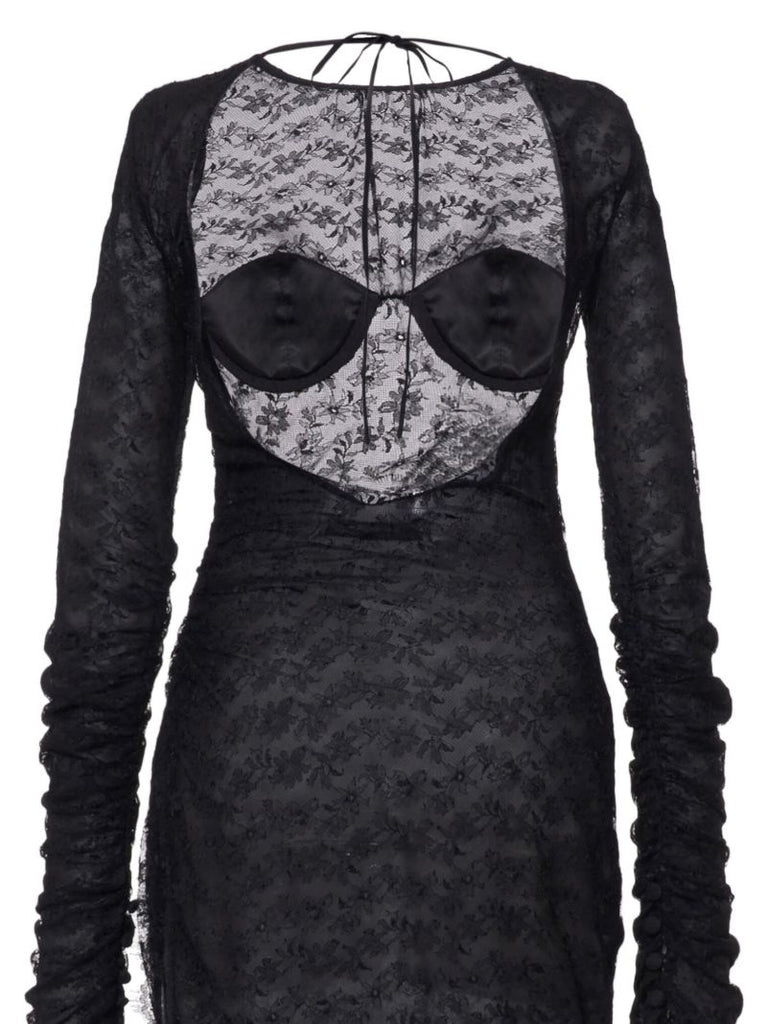 Black Open Back Lace Dress