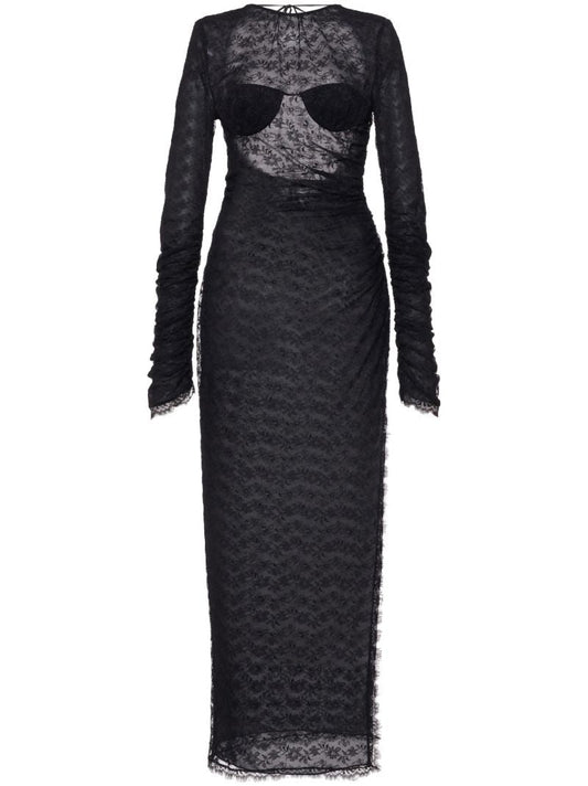 Black Open Back Lace Dress