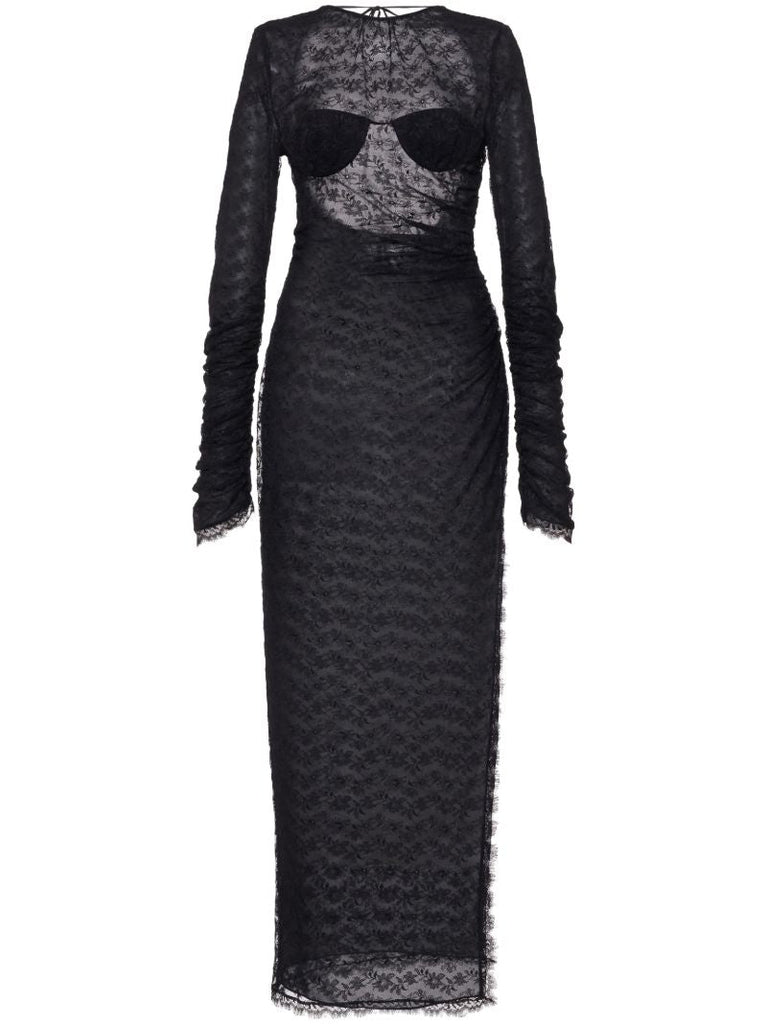 Black Open Back Lace Dress