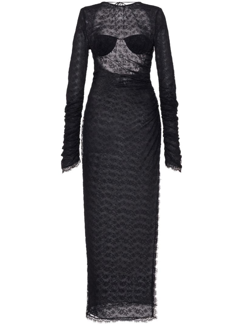 Black Open Back Lace Dress