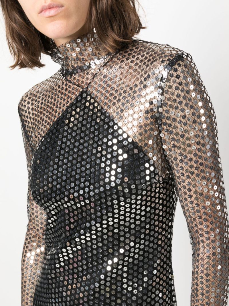 Silver Tina Sequinned Maxi Dress