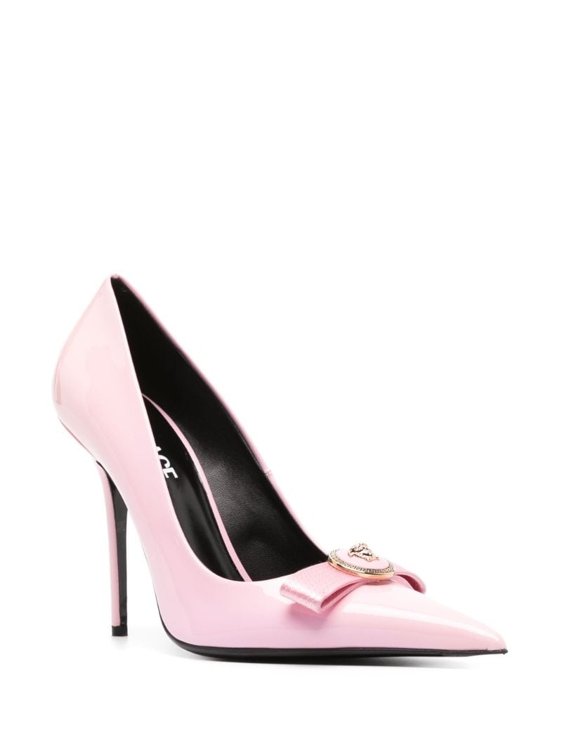 Pink 120mm Gianni Leather Pumps