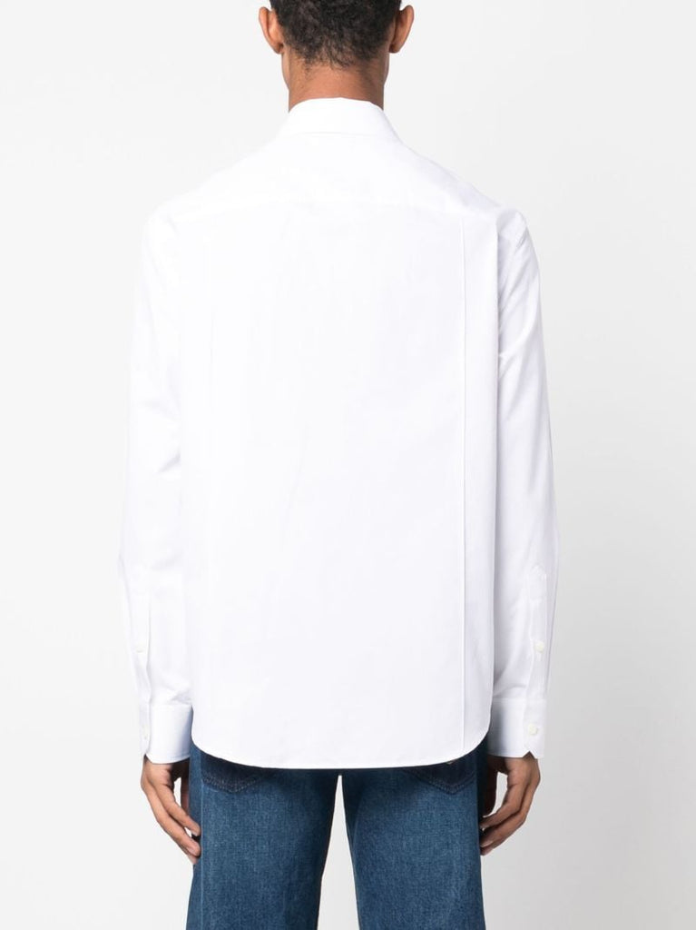 White Buckle Detail Cotton Shirt