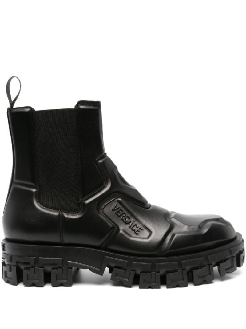 Black Greca Portico Leather Boots