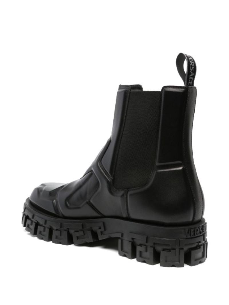 Black Greca Portico Leather Boots