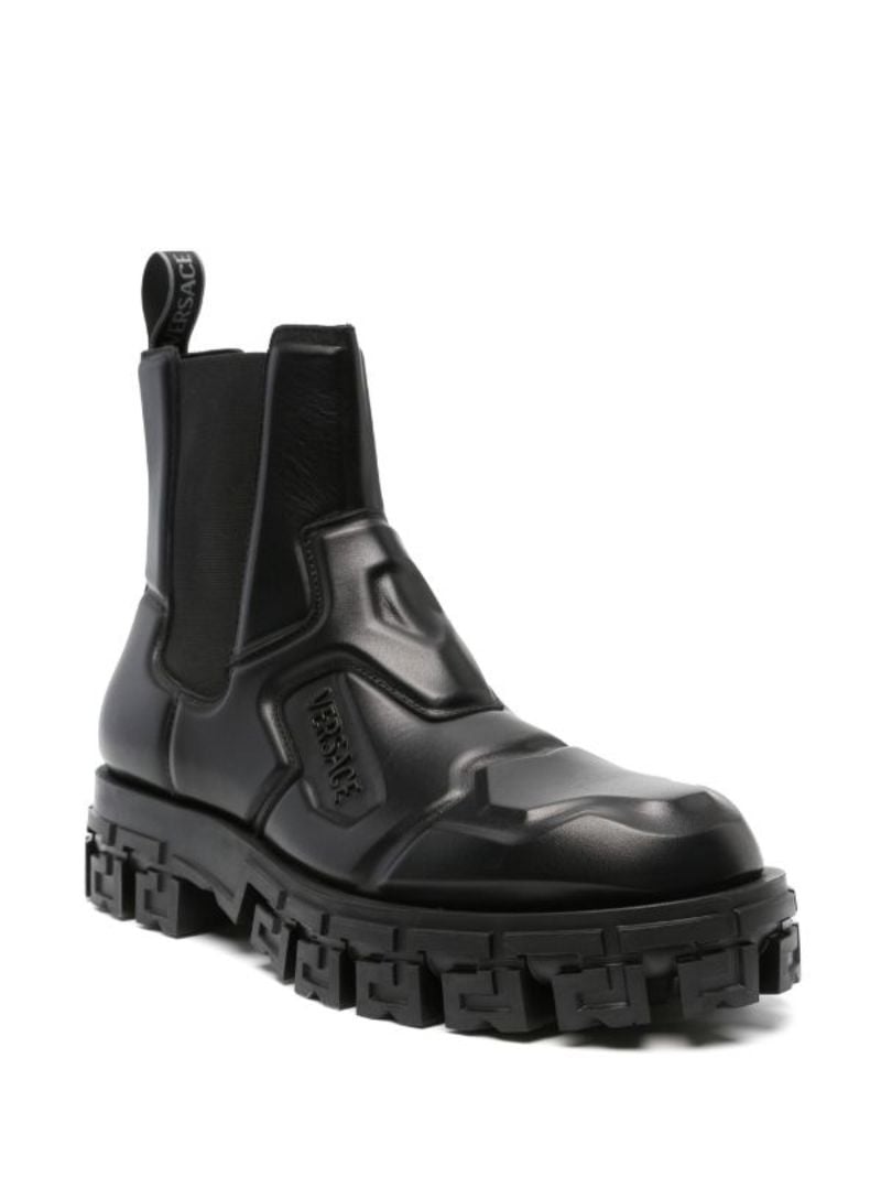 Black Greca Portico Leather Boots