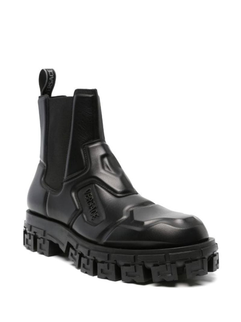 Black Greca Portico Leather Boots