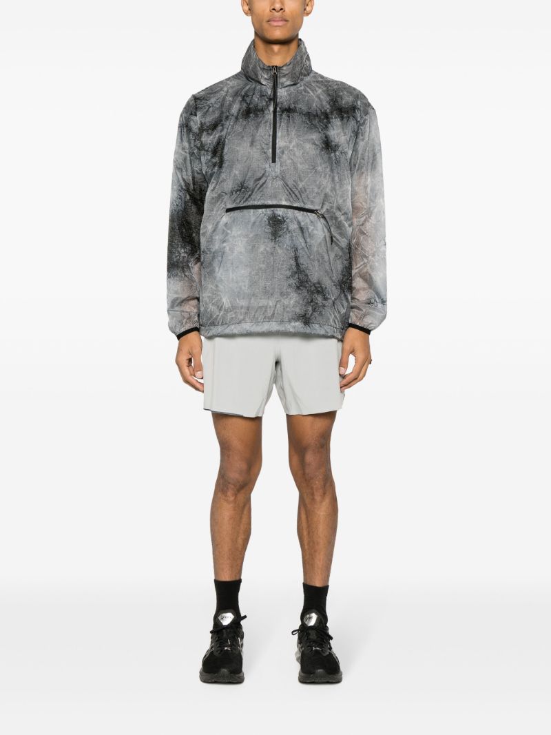 Grey Pop Over Abstract-print Jacket