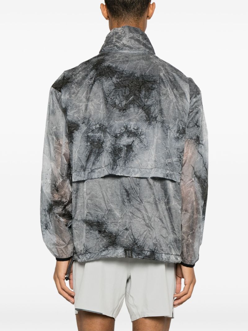 Grey Pop Over Abstract-print Jacket