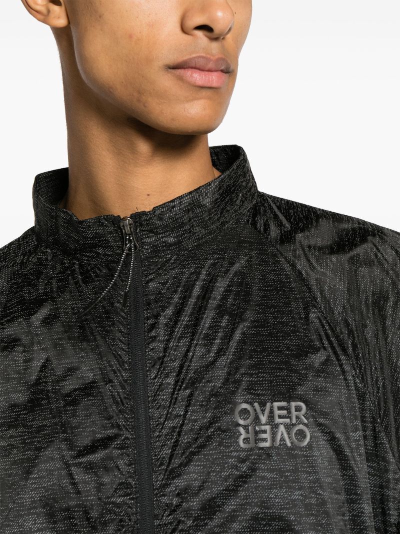 Black Abstract-print Track Jacket