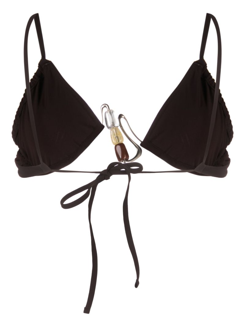 Brown Nebular Bead-detailing Bikini Top